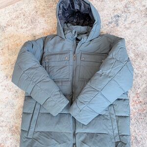 Duluth Trading Co Men's Blue Hooded Puffer Jacket